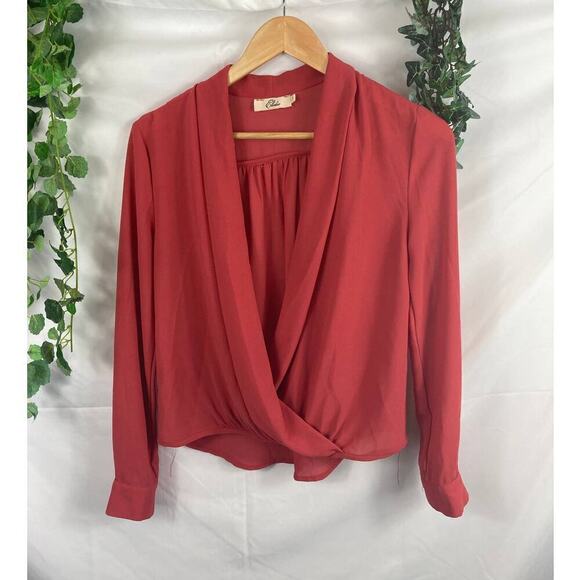 Elodie wrap front long sleeve top - Picture 1 of 3